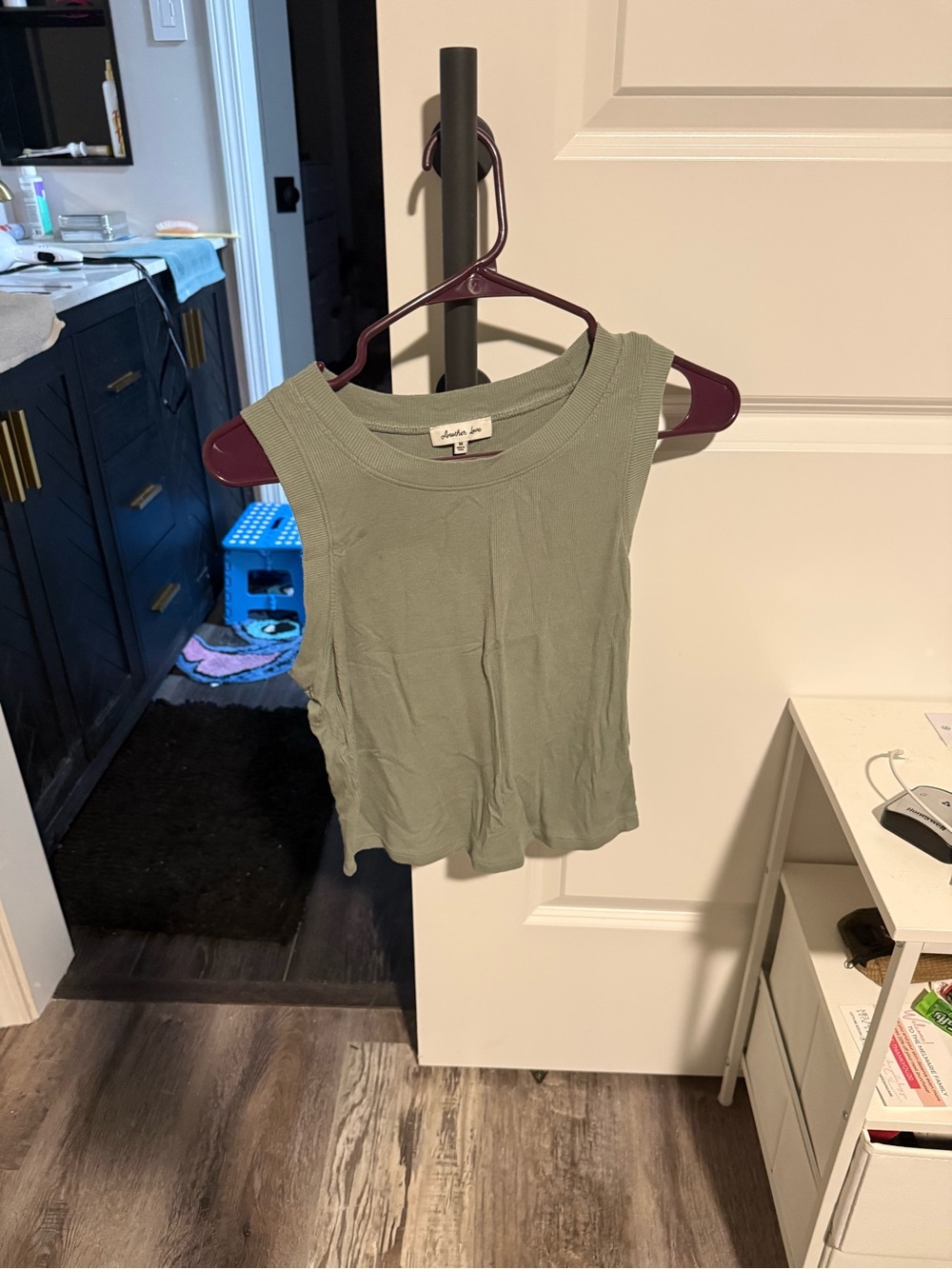 Another Love Sage Green Ribbed Crop Tank
